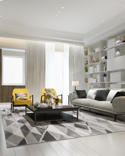 3d-rendering-loft-luxury-living-room-with-yellow-armchair-with-bookshelf